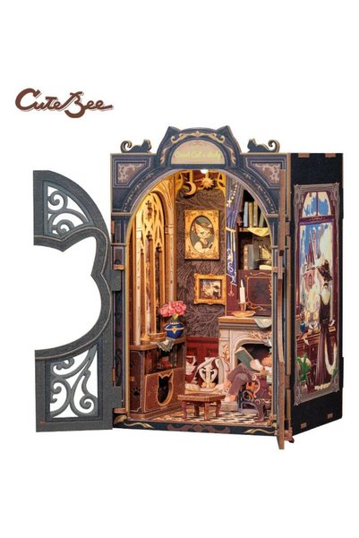 CUTEBEE Studiul lui Count Cat - Kit DIY pentru colț de lectură cu LED