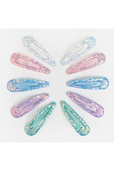 DD SHOP Clame de Par Pastel cu Glitter Holografic pentru Copii 5cm - 10buc