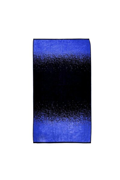 OEM Prosop plaja Atria, bumbac, albastru + negru, 75 x 160 cm, 450 g/mp