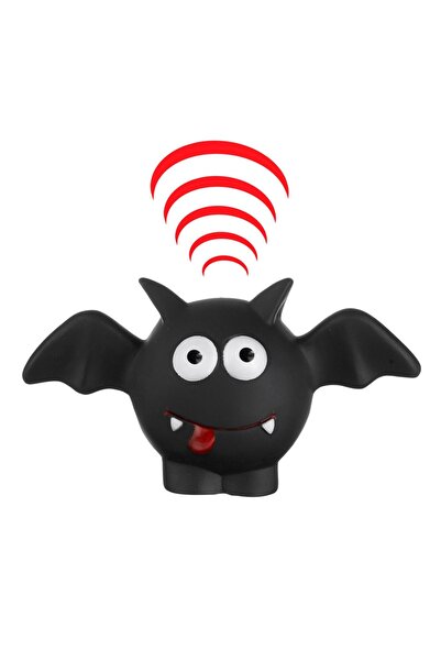 DD SHOP Halloween Jucarie Pet Minge in Forma de Liliac Negru cu Sunet 15cm