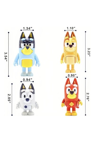 MBong Set de 12 figurine Familia Bluey, Mbong ® Multicolor, 6-8 cm