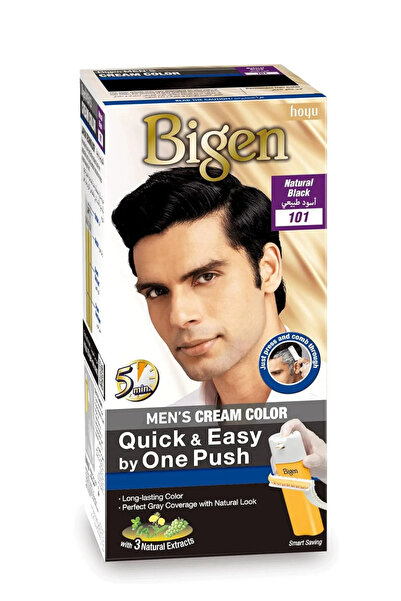 BİGEN Men's Cream Color One Push - Natural Black C101