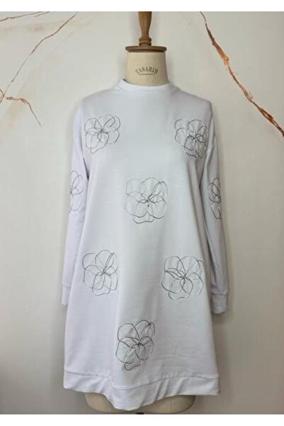 Moodbasic ÇİÇEK NAKIŞLI SWEATSHIRT MM21.0328 Ekru