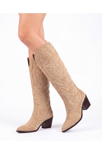 Generic Brand Code, 60. Western-Style Boots, Thick Heel, Low-Cut Sole, Embroi...