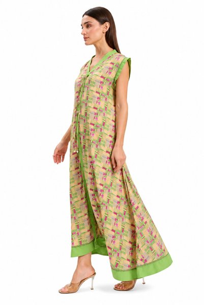 Aniqle Green sleeveless Casual Maxi Dress