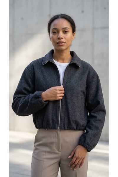 KAROL Elastic Waist Detailed Short Cashmere Coat
