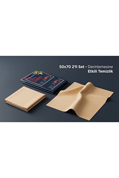 2’li Avantaj 50x70 Güderi Mikrofiber Oto-Motor-Ev Yüzey Toz ve Kurulama Bezi (Derinlemesine Temizlik)
