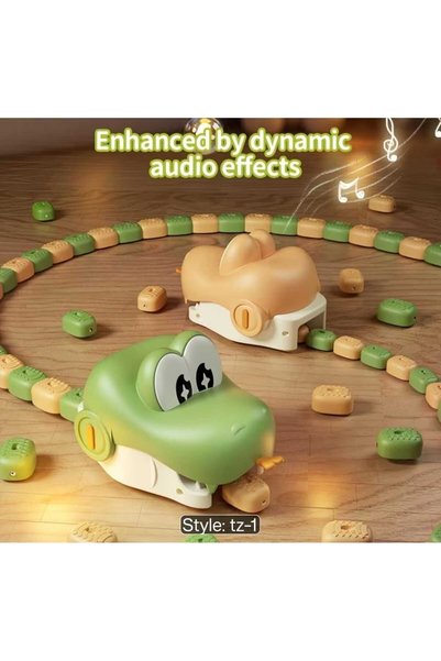 Generic Brand Magnetic Greedy Snake Remote Control Racing Game – RC Snake Toy with Magnetic Block Collection, Growing Tail