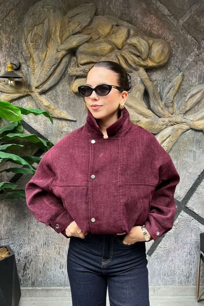 sunfyre Snap Detailed Zippered Bomber Jacket Sun568