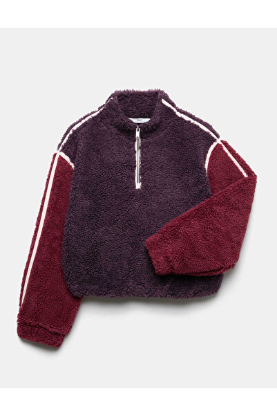 Marks & Spencer Yarım Fermuarlı Peluş Sweatshirt