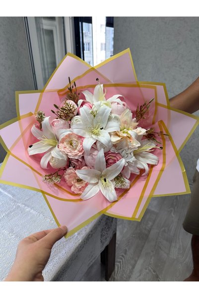 Meline Buket Tasarım ruhun çiçek açsın hislerin Lilyum beyaz pembe özek buket...