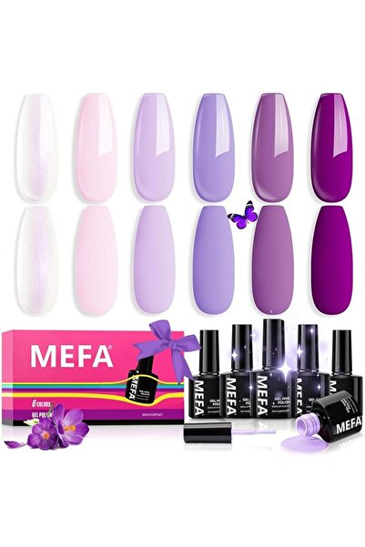 Mefawall طلاء أظافر MEFA بالأشعة فوق البنفسجية بلون أرجواني ربيعي، طلاء جل لل...