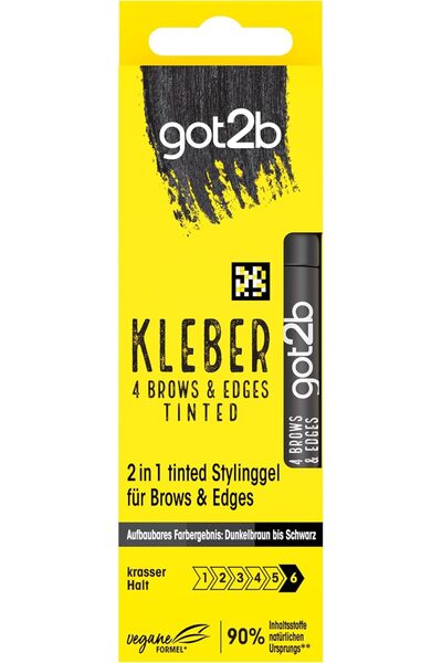 Got2B Kleber 4 Brows & Edges Tinted Dark Brown to Black (16 ml), Tinted 2-in-...