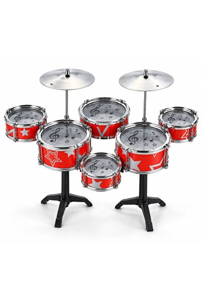 dehkah Jazz Drum Kids Musical Instrument Set, 6 Drums and 2 Cymbals with Stan...