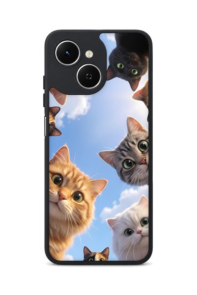 TECNO Spark 40C Compatible Meraklıkediler Patterned Camera Protected Shockpro...