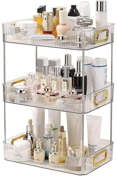 Andgogo Bathroom Organizer Countertop, 2 Tier Vanity Tray, Skincare Makeup Or...