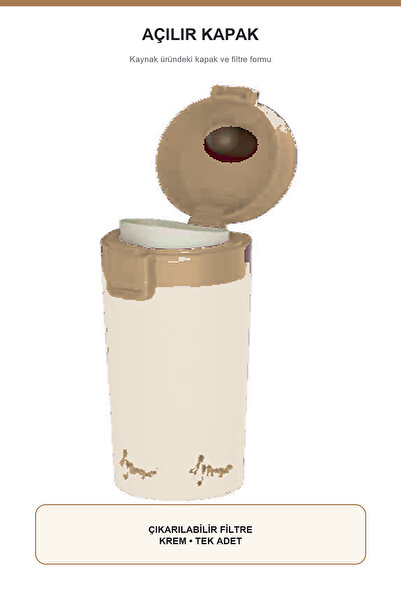 Penguen KAHVE TERMOS BARDAK MUG (380 ML ) FLİP ÇELİK KAPAK