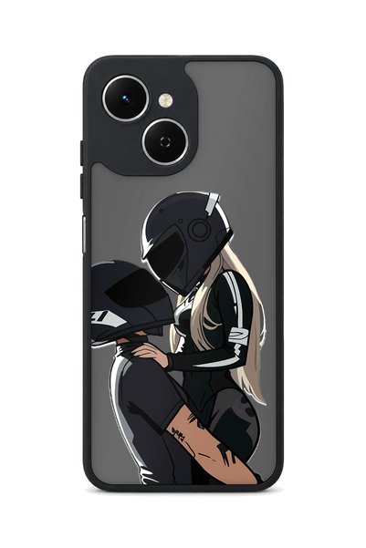 TECNO Spark 40C Compatible Motorcycle Rider Patterned Camera Protected Shockp...