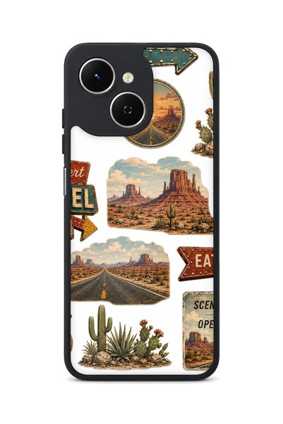 TECNO Spark 40C Compatible Route Patterned Camera Protected Shockproof Case