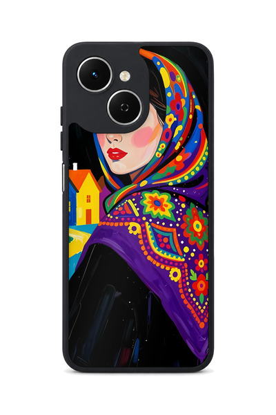 TECNO Spark 40C Compatible Headscarf Patterned Camera Protected Shockproof Case