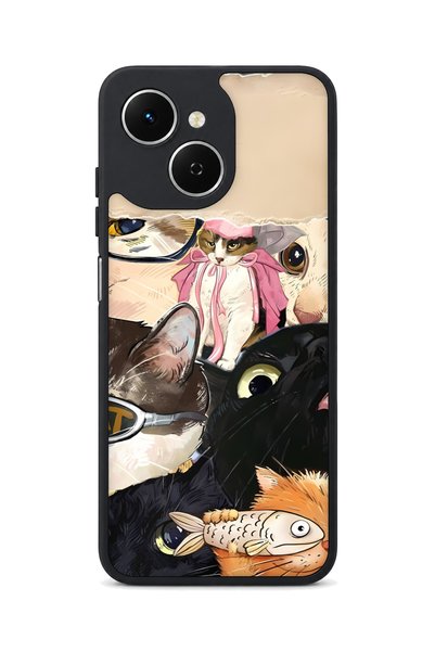 TECNO Spark 40C Compatible Paw Patterned Camera Protected Shockproof Case