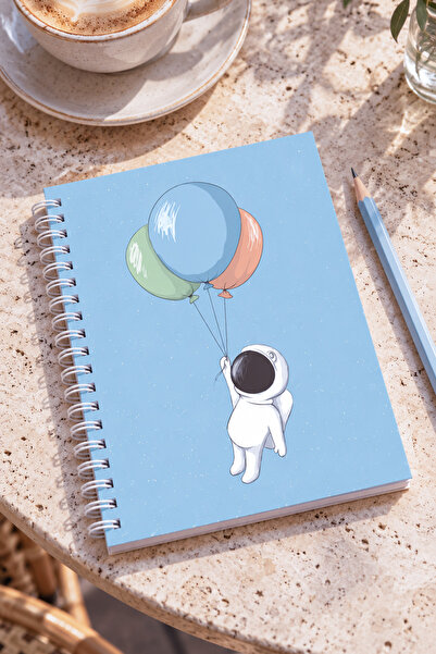 Paytak Moda Astronat Space Patterned A5 Spiral Colorful Notebook 45 Sheets 90...
