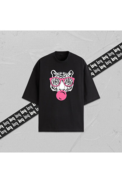 collection of bq Bubble Tiger Unisex Tiger Printed Oversize T-Shirt 100% Cott...