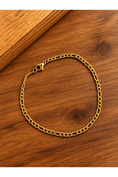zadenza gold سوار فيجارو من الفولاذ المقاوم للصدأ باللون الذهبي غير قابل للتش...