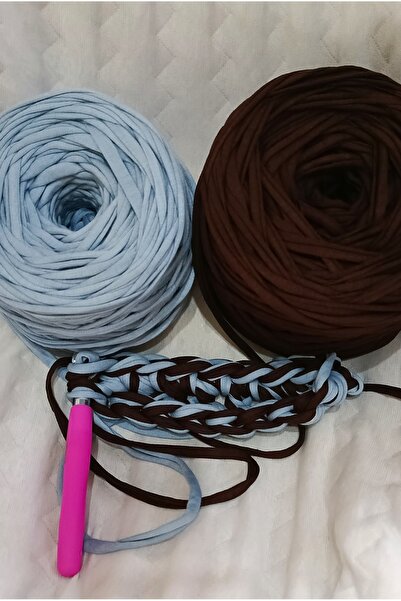 UMRA collection Penye ip 2'li set (Her biri 300-400gr) Renk-Açık mavi-Acı kahve