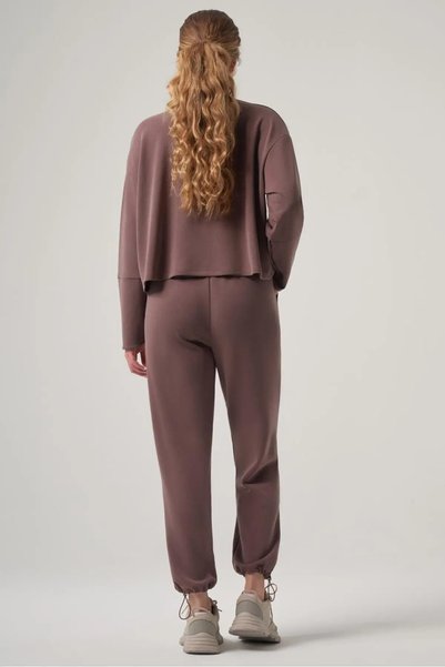 wellwe RUNN Kadın Koyu Kahve Modal Sweatshirt