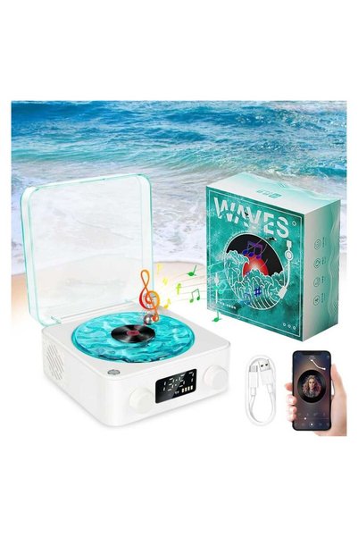 RAYTENG Nostalji Plak Çalar Bluetooth Subwoofer 3d Ses Dalgası Retro Müzik Pl...