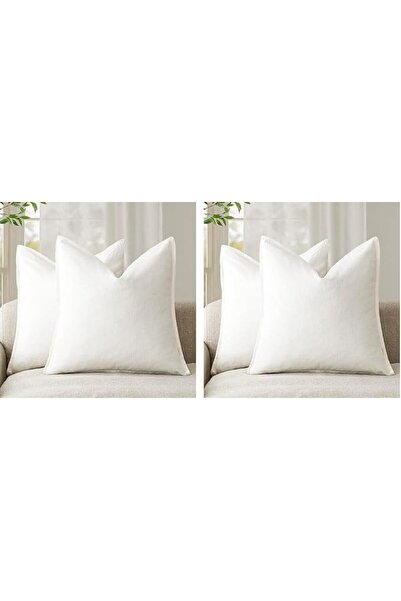 Foindtower Pack of 2, Decorative Linen Soild Throw Pillow Covers Soft Accent ...