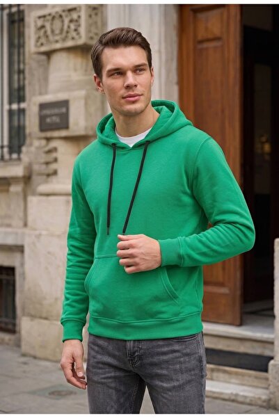 Unisex Kapüşonlu Basic Sweatshirt