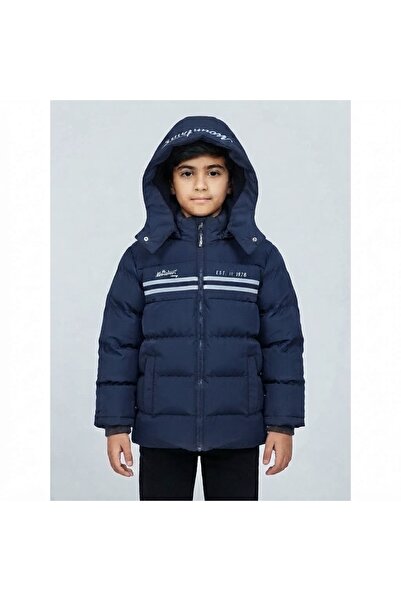 CUBBUX Boys' Winter Inflatable Coat with Hood, Fiber-Filled, Cold-Proof