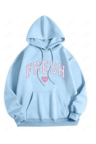 Vordevia Fresh Printed Premium Oversize Hooded 3 Thread Cotton Sweatshirt