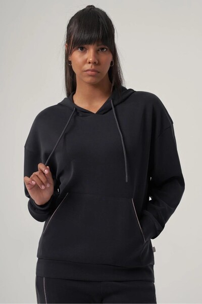 wellwe NOVA Kadın Antrasit Modal Kapüşonlu Sweatshirt