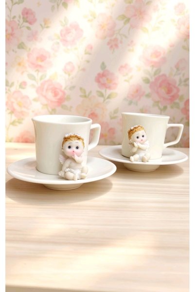 Cetiner Group Çetiner Group ®   Melek Bebek 2-Piece Porcelain Cup Set