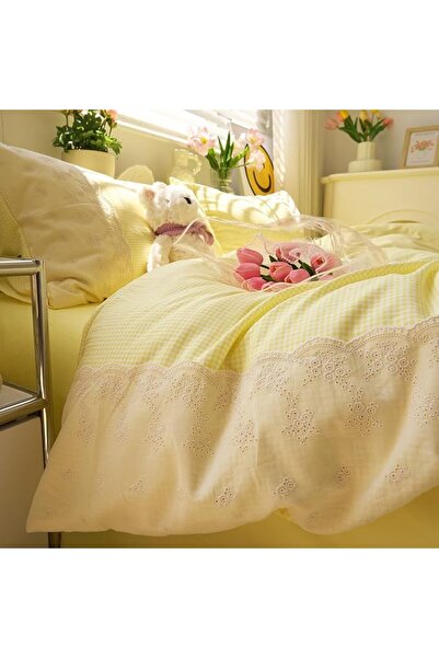 LifeTB Cotton Floral Duvet Cover Queen Girl Pink Flower Bedding Sets Garden S...