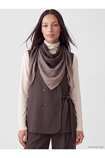 LC Waikiki Lcw Accessories Brown Voile Patterned Women's Shawl with Nevavm Di...
