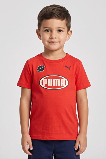 Puma Kids Boy Sportswear Fit Short Sleeve Outdoor T-Shirt, Red