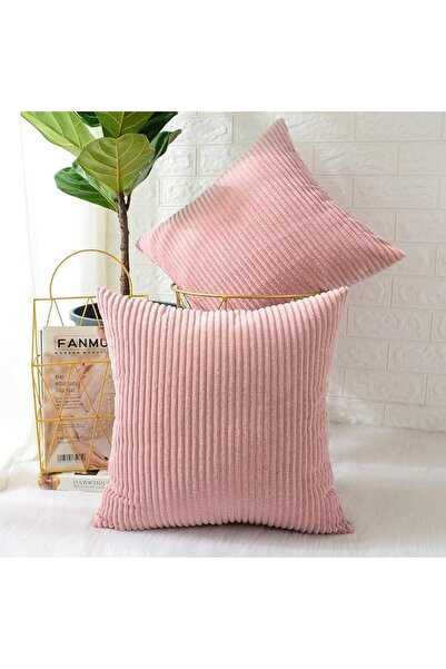 MERNETTE Pack of 2, Corduroy Soft Decorative Square Throw Pillow Cover Cushio...