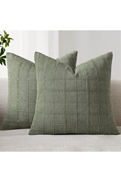 Generic Check Throw Pillow Covers Set of 2 - Natural Farmhouse Modern Boho Vi...