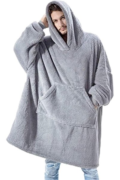 GENERAL TLULY Winter Warm Hoodies Blanket With Sleeves Oversized Women Men Pu...