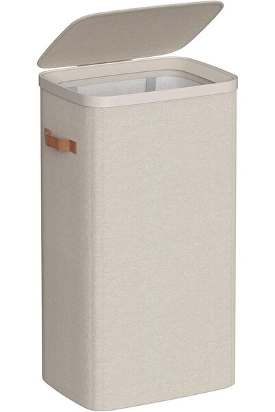 SONGMICS Laundry Basket, 190 L Laundry Hamper, 3 Compartments, with Lid and