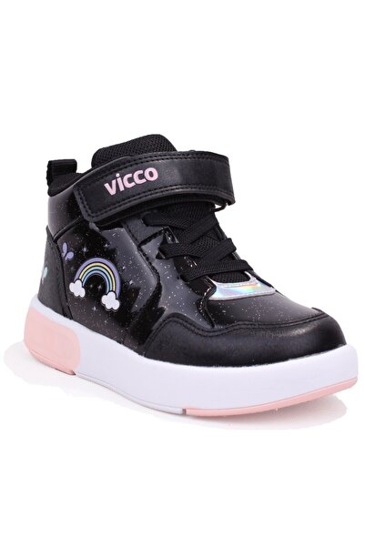 Vicco Şira 946P26K257 Siyah Ortopedik Işıklı Kız Çocuk Spor Bot