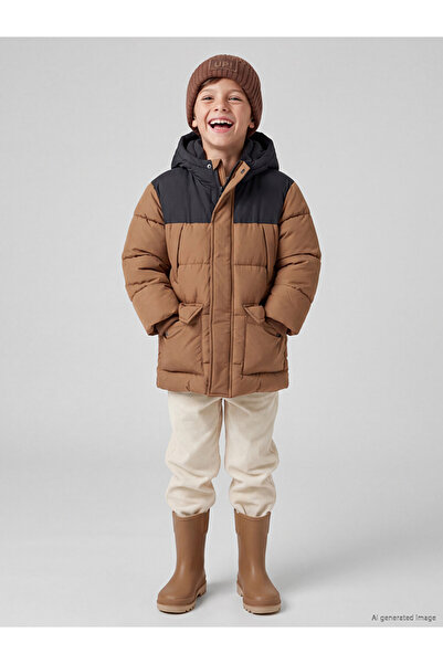 LC Waikiki Hooded Color Block Boy's Coat