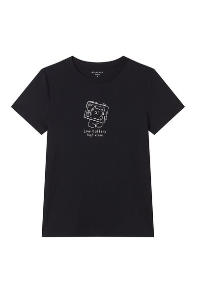 Giordano Women Regular Cotton Graphic Crew Tee
