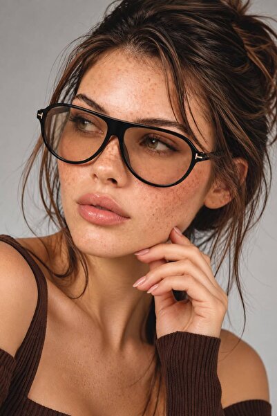 Nilu Moda PİLOT SİYAH ÇERÇEVE UV 400 NUDE CAM GÜNEŞ GÖZLÜĞÜ