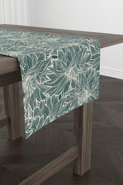 Luvis Store Blue Botanica Floral Runner – Tablecloth