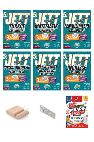 Ünlüler Karması 5.Sınıf 6 LI JETT FASİKÜL SETİ Maarif Müfredatı+Maarif Defter...